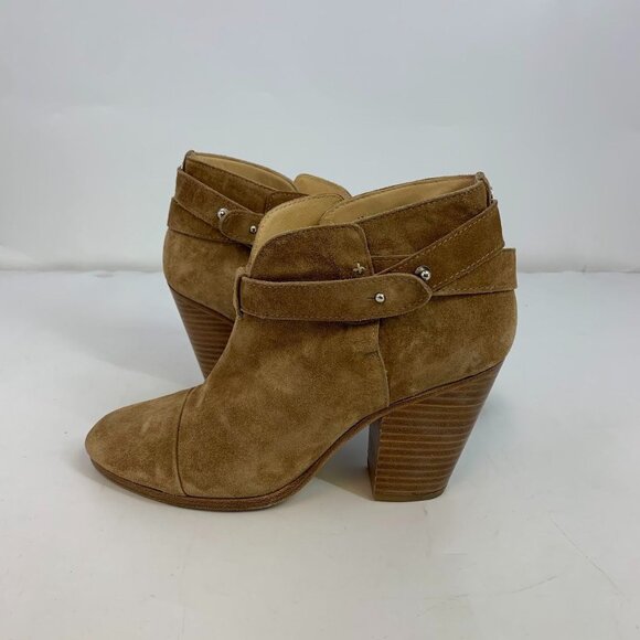 Rag & Bone Women's Harrow‎ Stacked Heel Ankle Bootie Boots Suede Taupe SZ 39/9 - Picture 5 of 14
